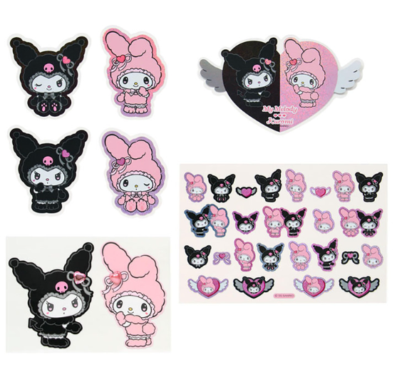 SANRIO ORIGINAL MY MELODY & KUROMI STICKER SET MELOUSA ROMIUSA