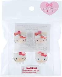 SANRIO JAPAN ORIGINAL HELLO KITTY MINI HAIR CLIP SET OF 4