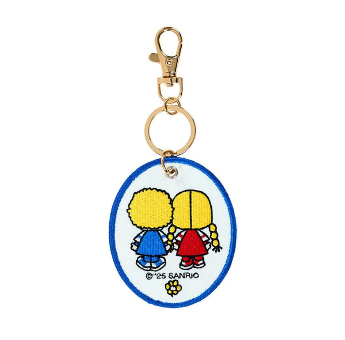 SANRIO PATTY AND JIMMY EMBROIDERED PATCH KEYCHAIN