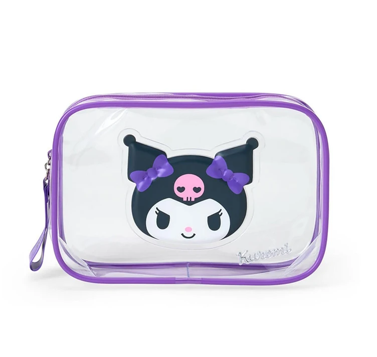 SANRIO ORIGINAL KUROMI CLEAR POUCH PUFFY FACE