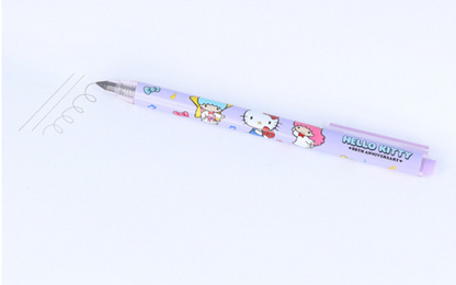 SANRIO ORIGINAL HELLO KITTY 50TH ANNIVERSARY METACIL LIGHT KNOCK PENCIL LITTLE TIWN STARS