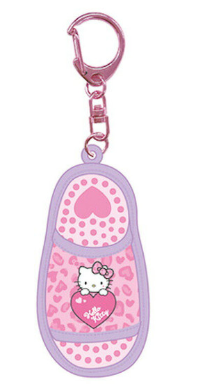 SANRIO ORIGINAL HELLO KITTY MINI SANDAL KEYCHAIN GOGO GAL LEOPARD PINK