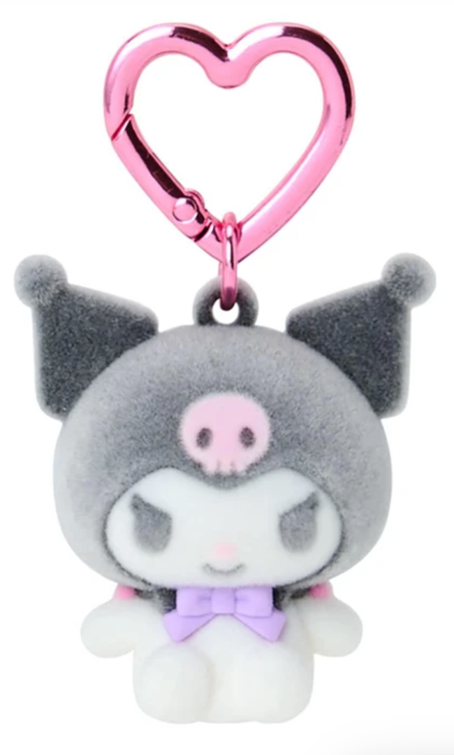 SANRIO ORIGINAL KUROMI (MINI 55TH ANNIVERSARY) FLOCKED MASCOT HOLDER BAG CHARM