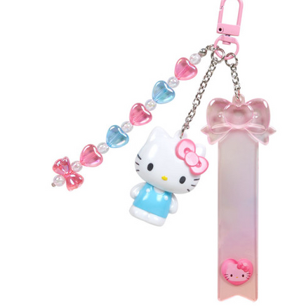 SANRIO JAPAN ORIGINAL HELLO KITTY CUSTOM KEY CHAIN CLEAR AND PLUMP 3D