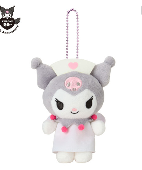 SANRIO ORIGINAL KUROMI 20TH ANNIVERSARY MASCOT HOLDER NURSE WHITE