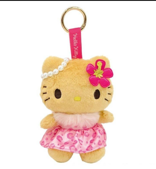SANRIO ORIGINAL HELLO KITTY MASCOT HOLDER SUN-TANNED LEOPARD PINK
