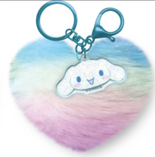 SANRIO ORIGINAL MY MELODY HEART-SHAPED FUR KEYCHAIN LEOPARD