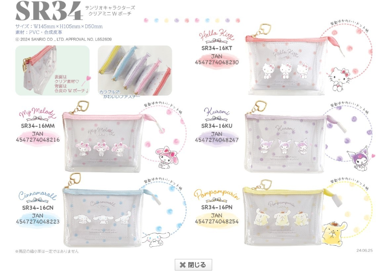 SANRIO ORIGINAL MY MELODY CLEAR POUCH