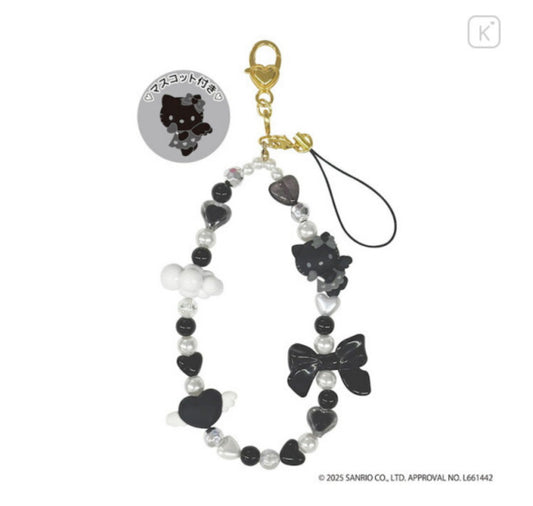 SANRIO BEADED HAND STRAP PHONE CHARM HELLO KITTY BLACK ANGEL