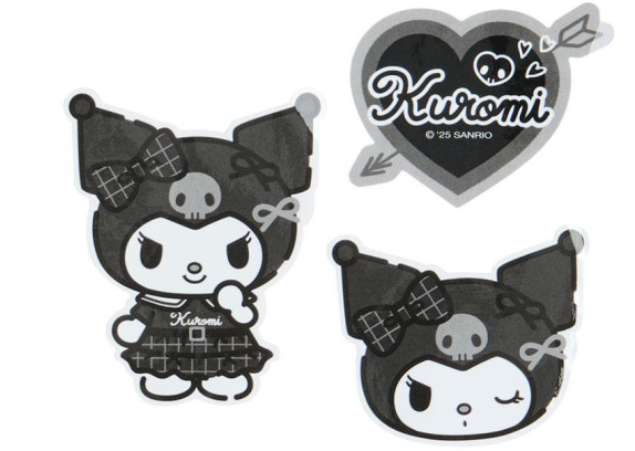 SANRIO ORIGINAL KUROMI MONTONE DECORATION CHARM SET BLACK & WHITE