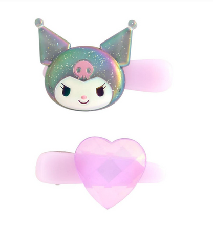 SANRIO ORIGINAL KUROMI KIDS MINI HAIR CLIP SET