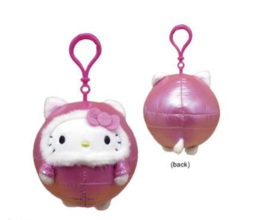 SANRIO HELLO KITTY MASCOT CLIP ON SHINY HOODED PUFFER JACKET