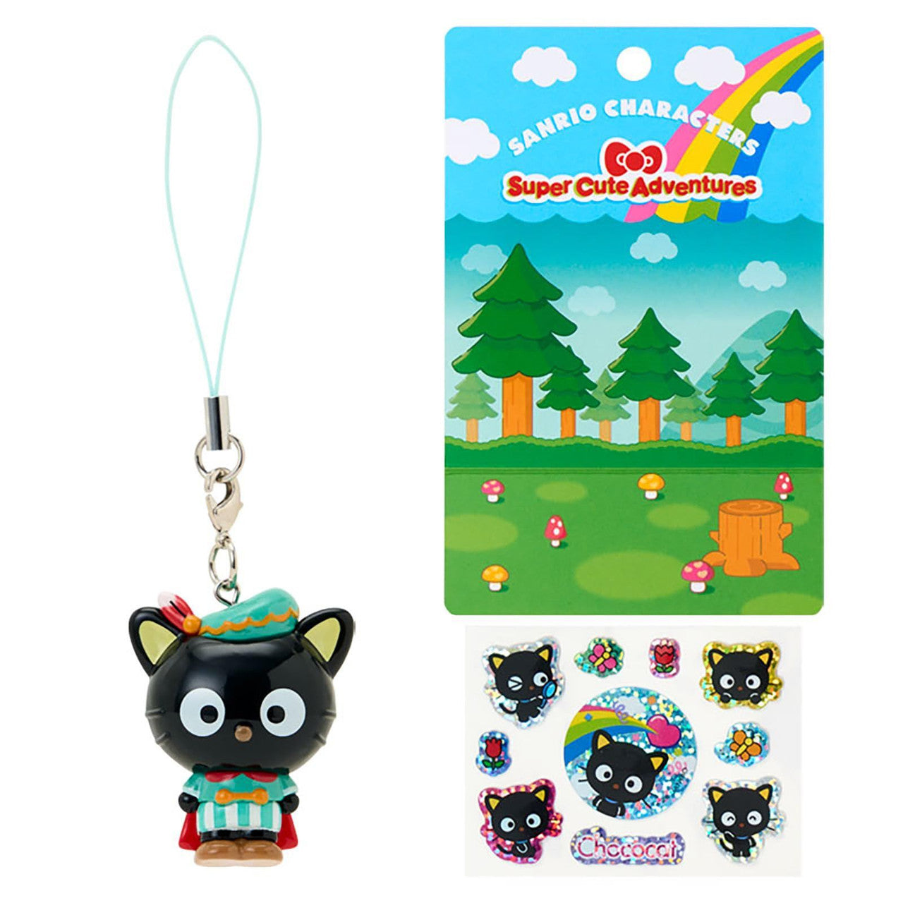 SANRIO ORIGINAL CHOCOCAT STRAP AND STICKER SET SUPER CUTE ADVENTURES MY DREAM SMARTPHONE