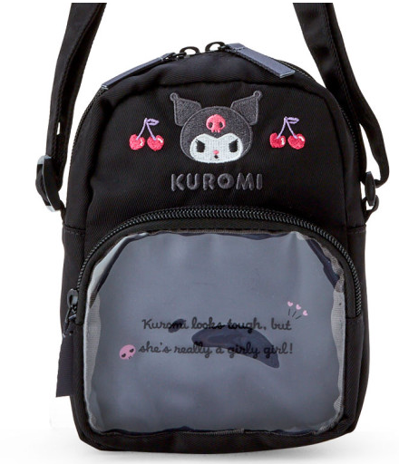 SANRIO JAPAN ORIGINAL KUROMI CROSS BODY POUCH BLACK