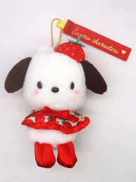 SANRIO ORIGINAL POCHACCO MASCOT CHARM / PLUSH ICHIGO NEWSPAPER 50TH ANNIVERSARY