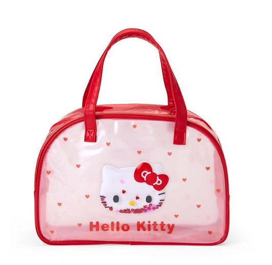 SANRIO ORIGINAL HELLO KITTY CLEAR BOSTON BAG SPARKLING HEART