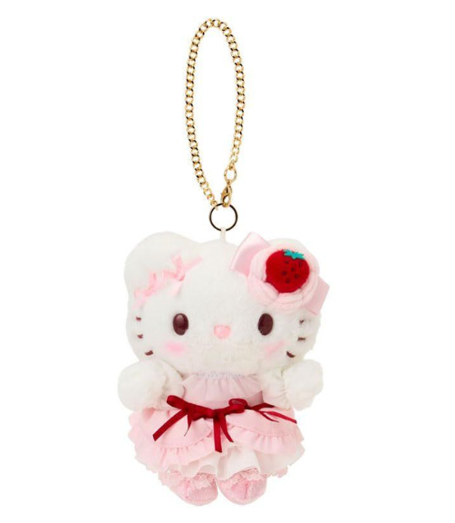 SANRIO ORIGINAL HELLO KITTY MASCOT BAG CHARM STRAWBERRY WHIPPED CAKE