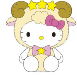 HELLO KITTY 8 IN PLUSH ARIES ZODIAC