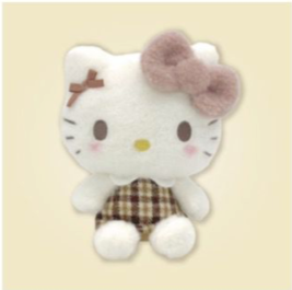 SANRIO HELLO KITTY 7 INCHES MOCHA CHECK PLUSH