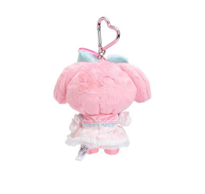 SANRIO ORIGINAL MY MELODY 50TH ANNIVERSARY MASCOT HOLDER (PINK AND GREEN RUFFLE)