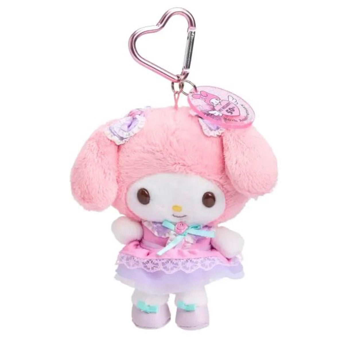 SANRIO MY MELODY 50TH ANNIVERSARY MASCOT HOLDER (PURPLE AND GREEN ROSE)