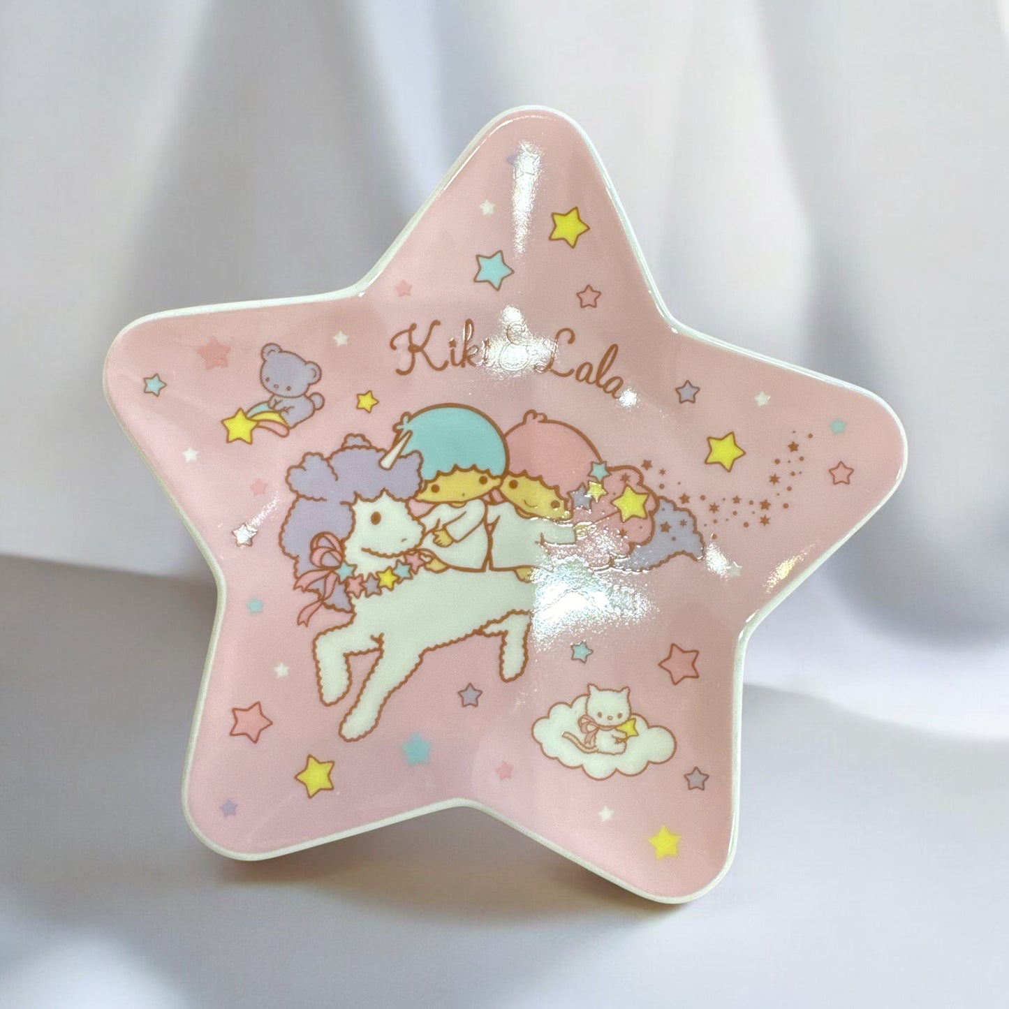 SANRIO ORIGINAL LITTLE TWIN STARS KUJI CEAMIC PLATE PINK #11