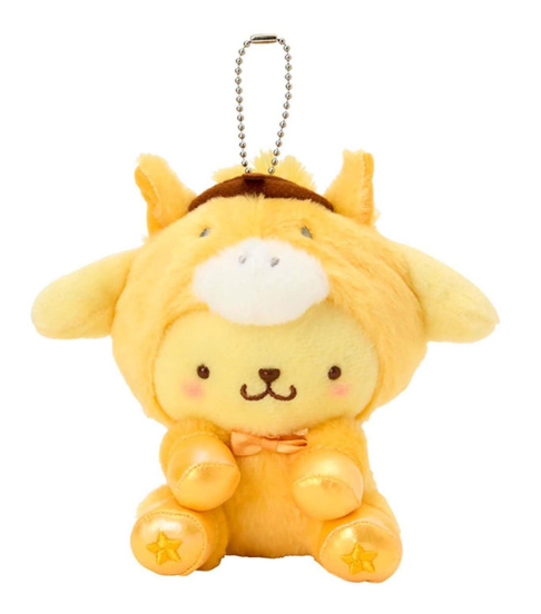 SANRIO ORIGINAL POMPOMPURIN MASCOT HOLDER NEW YEAR ZODIAC YEAR OF HORSE LUCKY YELLOW