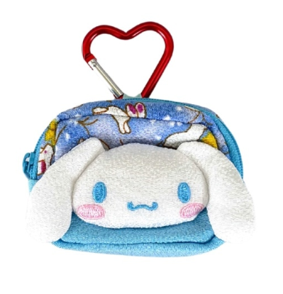 SANRIO ORIGINAL CINNAMOROLL FACE-SHAPED POUCH WITH CARABINER KIMONO