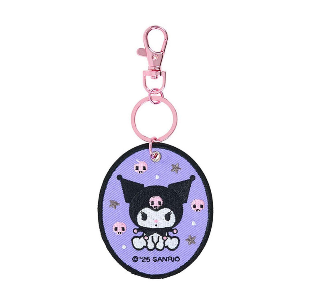 SANRIO KUROMI EMBROIDERED PATCH KEYCHAIN