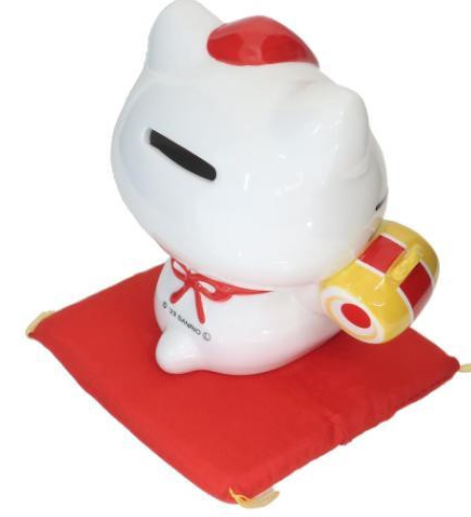 SANRIO ORIGINAL HELLO KITTY PIGGY BANK CERAMIC LUCKY INVITATION