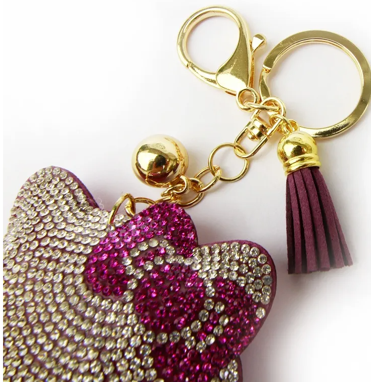 SANRIO ORIGINAL HELLO KITTY BLING LEATHER KEY CHAIN PURPLE