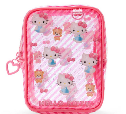 SANRIO JAPAN ORIGINAL HELLO KITTY CLEAR POUCH CLEAR AND PLUMP 3D