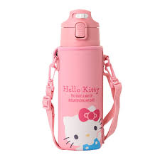 SANRIO HELLO KITTY ST THERMOS WATER BOTTLE WITH SLEEVE AND STRAP