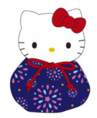 SANRIO HELLO KITTY OTEDAMA MASCOT BLUE HANABI