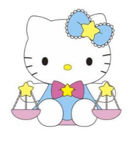 HELLO KITTY 8 IN PLUSH LIBRA ZODIAC