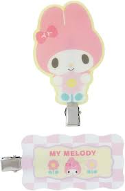 SANRIO JAPAN ORIGINAL MY MELODY BANGS HAIR CLIP SET PASTEL CHECKER