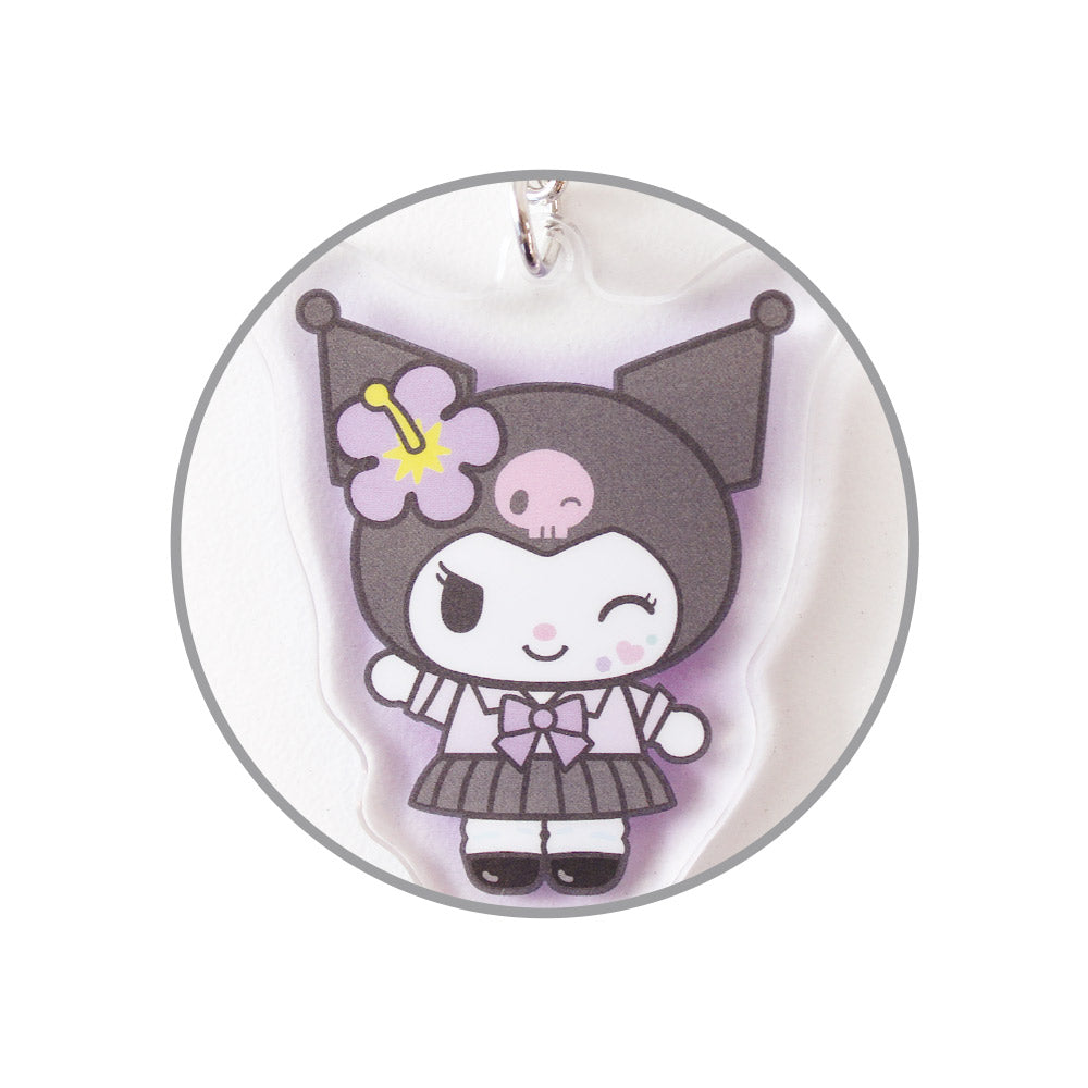 SANRIO KUROMI FLUFFY HEART ACRYLIC KEYCHAIN