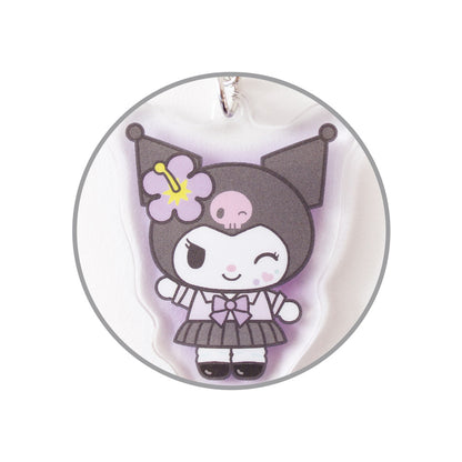 SANRIO KUROMI FLUFFY HEART ACRYLIC KEYCHAIN