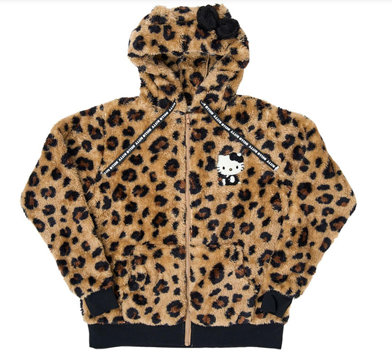 SANRIO ORIGINAL HELLO KITTY ZIP-UP BOA HOODIE BROWN
