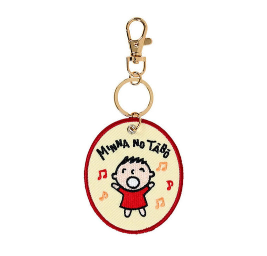 SANRIO MINNA NO TABO EMBROIDERED PATCH KEYCHAIN
