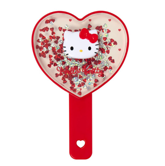 SANRIO ORIGINAL HELLO KITTY HAND MIRROR SPARKLING SEQUINS HEART SHAPED