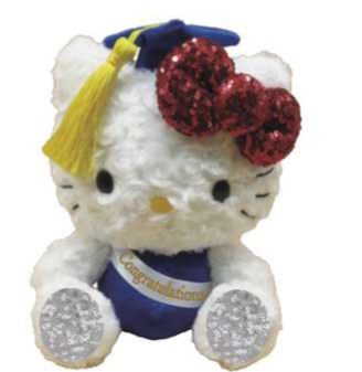 SANRIO HELLO KITTY GRADUATION 8 IN DOLL PLUSH WHITE