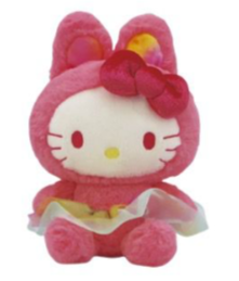 SANRIO HELLO KITTY RAINBOW BUNNY 9 INCHES PLUSH PINK