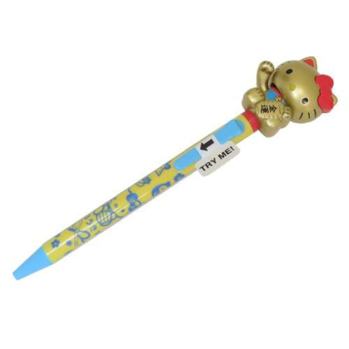 SANRIO ORIGINAL HELLO KITTY MASCOT BALLPOINT PEN MANEKI LUCKY CAT GOLD