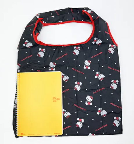 SANRIO ORIGINAL HELLO KITTY ECO BAG WITH POCKET BLACK