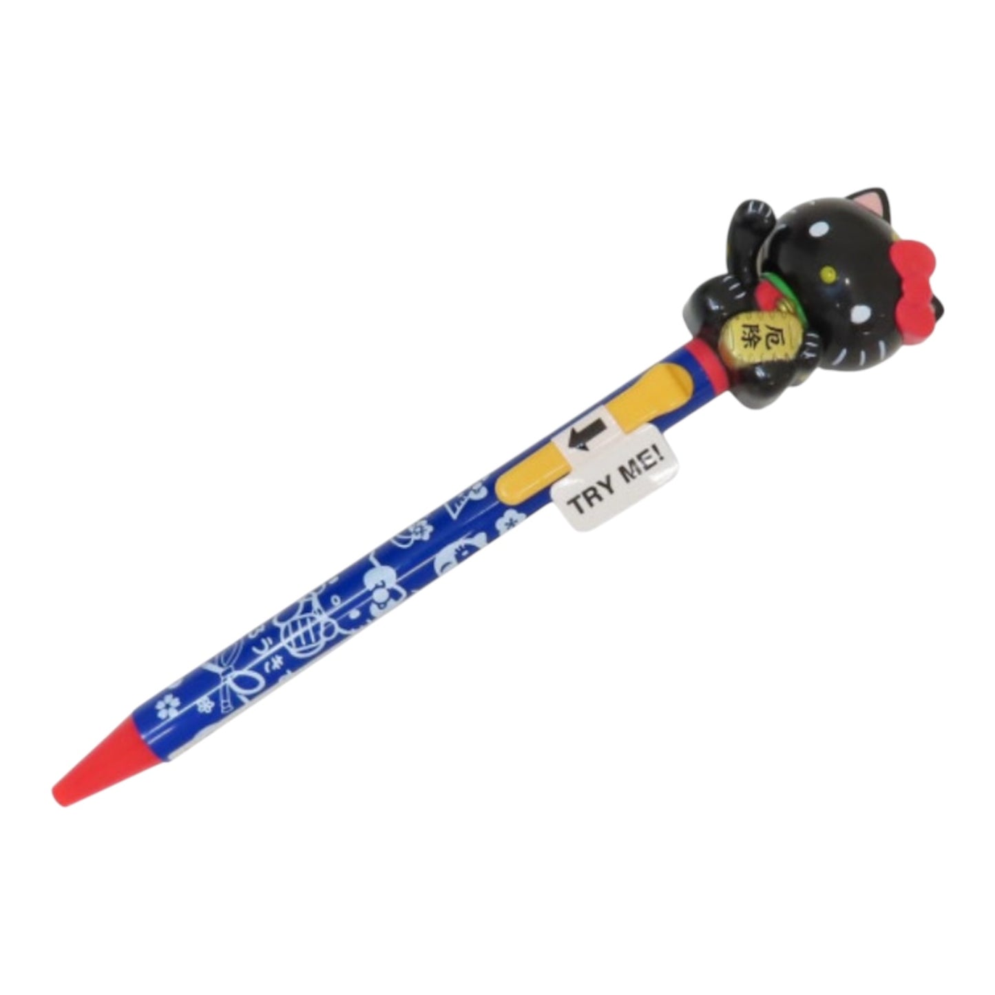 SANRIO ORIGINAL HELLO KITTY MASCOT BALLPOINT PEN MANEKI LUCKY CAT BLACK