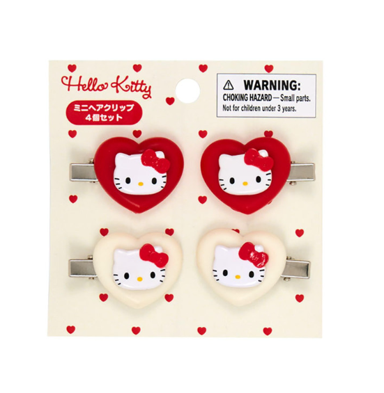 SANRIO ORIGINAL HELLO KITTY MINI HAIR CLIP SET HEART