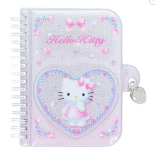 SANRIO ORIGINAL HELLO KITTY Y2K BALLET CORE RING NOTEBOOK WITH HEART PADLOCK