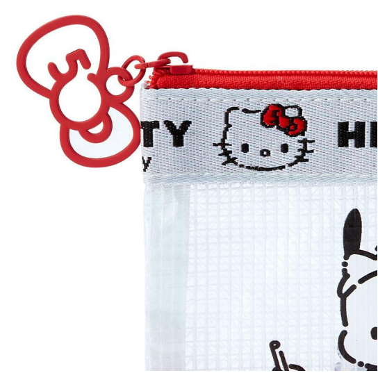 SANRIO JAPAN ORIGINAL POCHACCO VINY FLAT POUCH / HELLO KITTY 50TH ANNIVERSARY