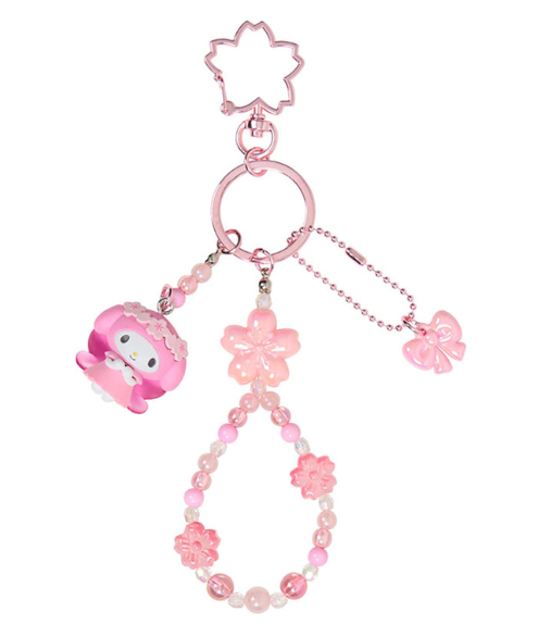 SANRIO ORIGINAL MY MELODY BEAD KEYCHAIN STRAP WITH MASCOT SAKURA CHERRY BLOSSOM FAIRY FLOWER